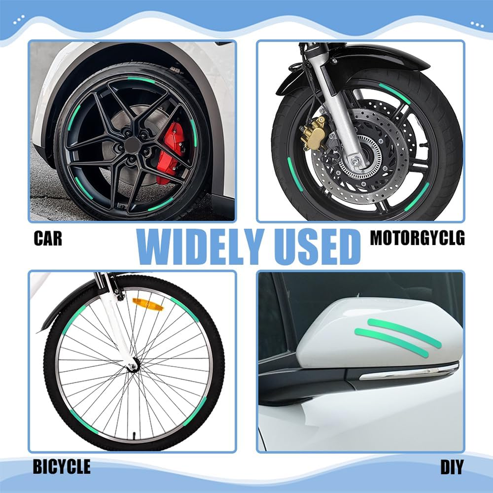 Car Wheel Hub Reflective Car Stickers, Night Warning Stickers (20 Pcs Set/ Multicolored) - Image 4