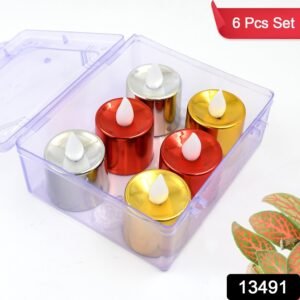 Electrical Candles Diya LED Tea Light, Diwali (6 Pcs Set)