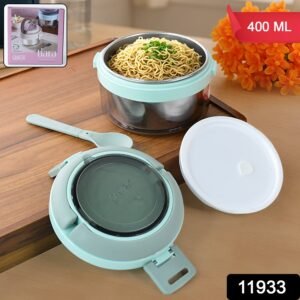 Ganesh Tiara 400ml Stainless Steel Insulated Lunch Box with Leakproof Lid & Folding Spoon