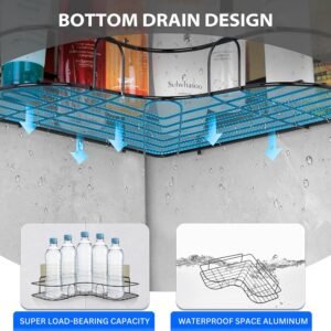 Metal Shower Shelf, Shower Shelf without Drilling (2 Pc)