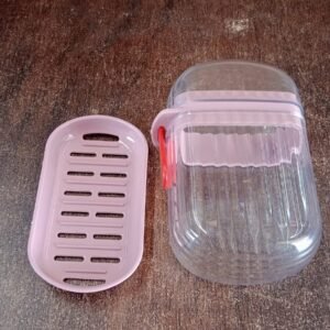 Multipurpose Plastic Soap Dish with Transparent Dust-Proof Lid, Sabudani (1 Pc)