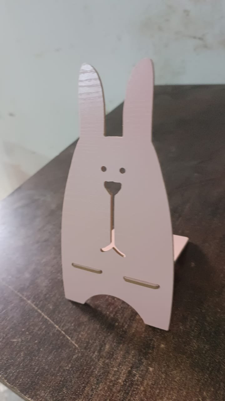 Wooden Cute Lovely Rabbit Design Mobile Stand (1 Pc) - Image 7