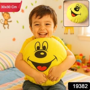 Cute Round Smiley Face Soft Pillow Cushion (30 x 30 Cm / 1 Pc)