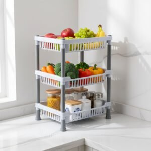 3-Layer Multipurpose Kitchen Storage Basket Rack