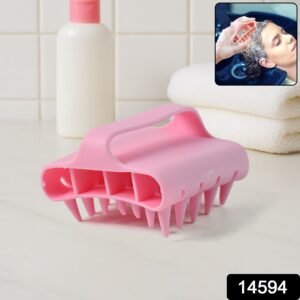 Scalp Massager Shampoo Brush Soft Silicone Hair Washing Comb with Handle