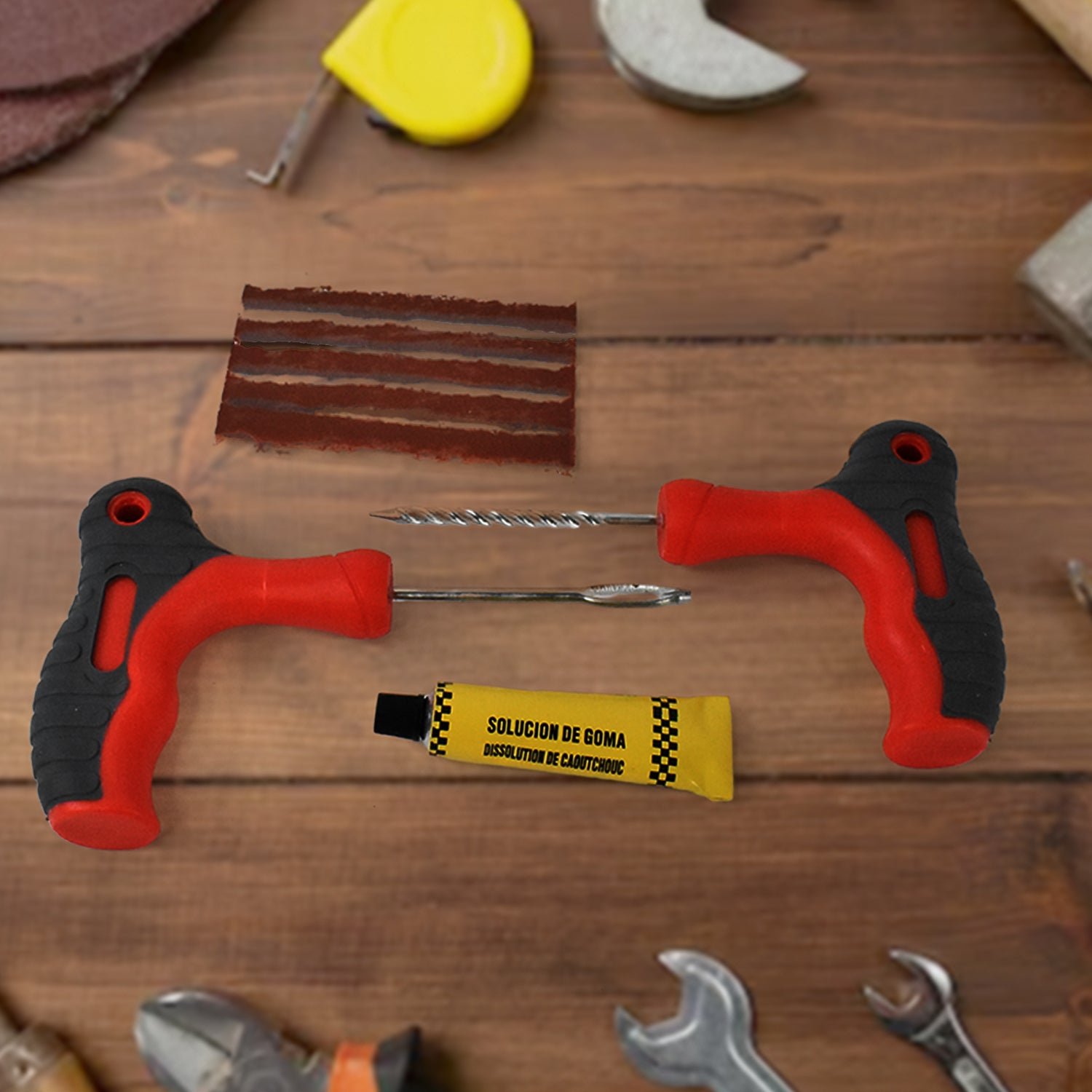 4 in 1 Universal Tubeless Tyre Puncture Repair Kit Tool Set - Image 4