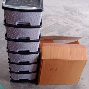 6-Layer Heavy-Duty Plastic Drawer Organizer Cabinet with Stone Texture Drawers