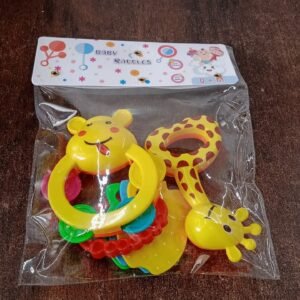 3 Pcs Set Colorful Animal Shape Baby Rattle Toy