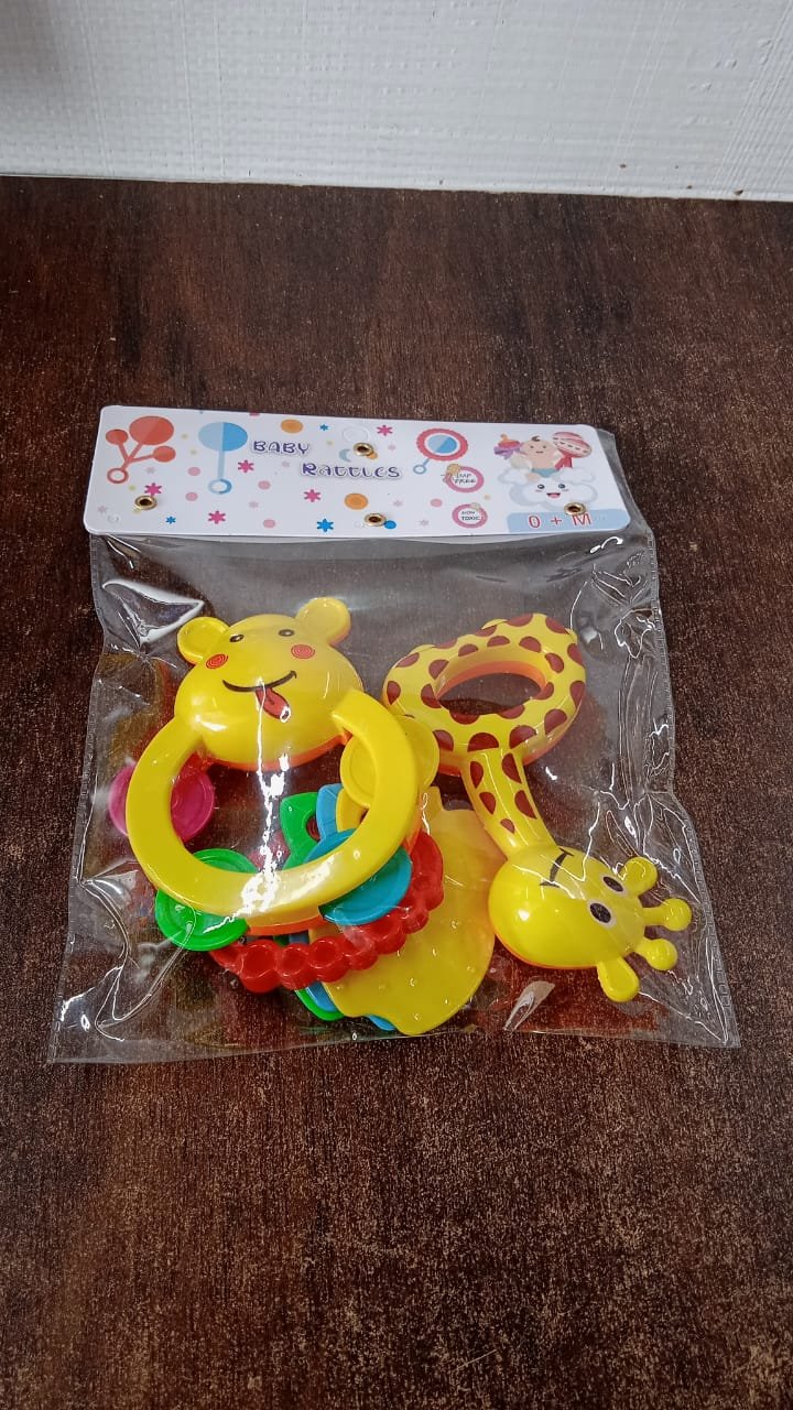 3 Pcs Set Colorful Animal Shape Baby Rattle Toy - Image 7