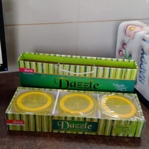 Dazzle Glass Bowl Set Mixing / Storage Bowls with Lids (3 pcs Set)