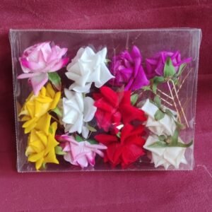 Colourful Flowing Flower Hair Pin (12 Pcs Set / Mix Color)
