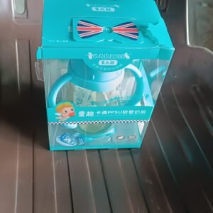 Glass Baby Feeding Bottle with Handles & Straw (300 ML / 1 Pc)