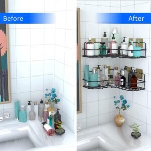 Metal Shower Shelf, Shower Shelf without Drilling (2 Pc)