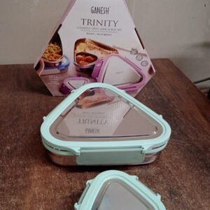 Ganesh Trinity 2-Piece Stainless Steel Triangle Lunch Box Set