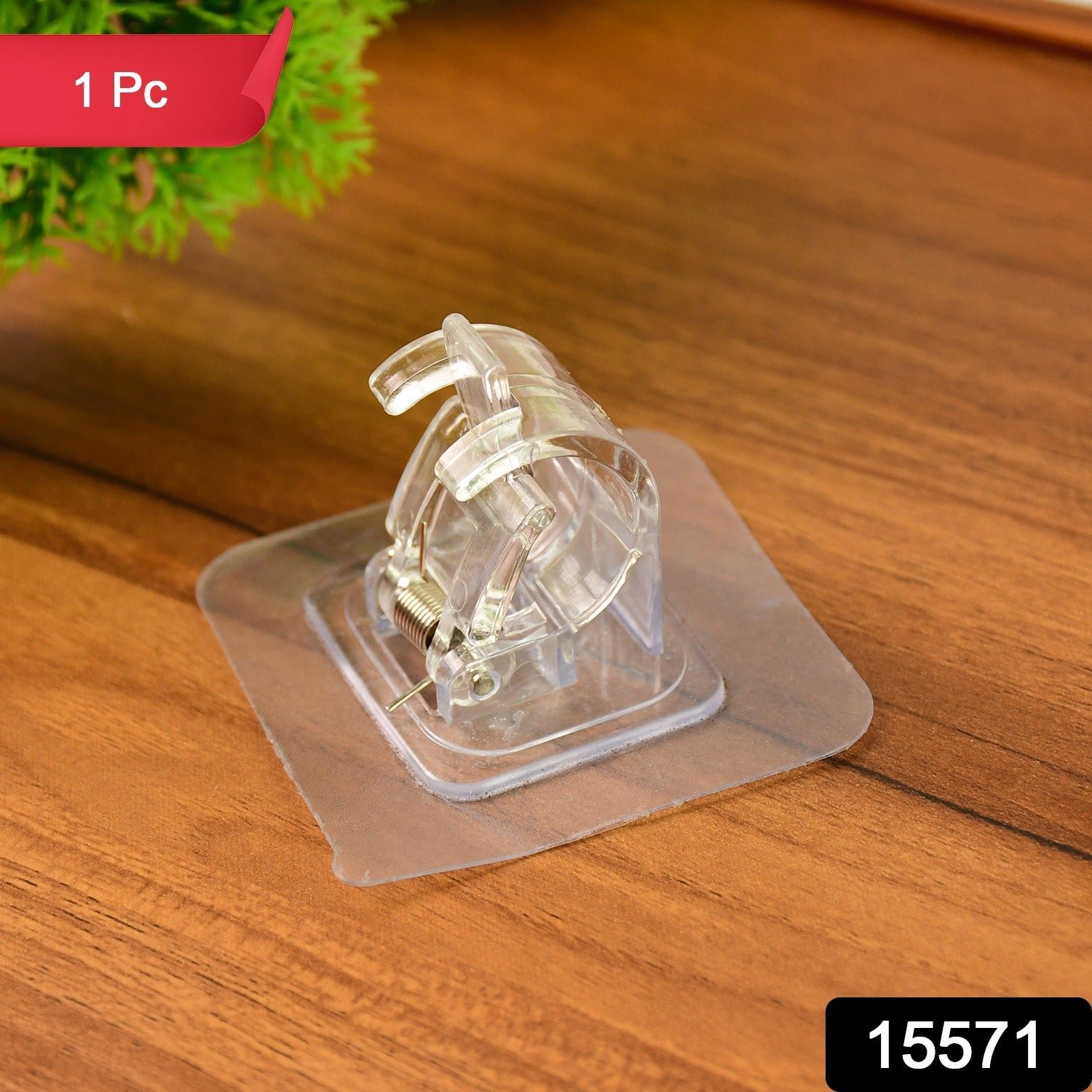 Self-Adhesive Transparent Wall with Spring-Loaded Anti-Slip Clip (1 Pc) - Image 2