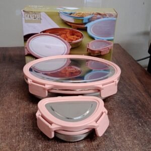 Ganesh Classy 2-Piece Stainless Steel Lunch Box Set