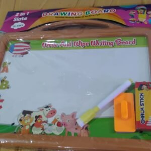 2-in-1 Double-Sided Write and Wipe Educational Drawing Board for Kids (1 Set)
