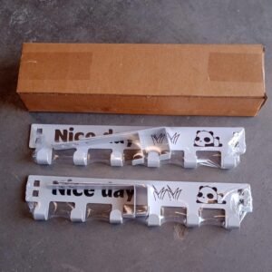 Heavy-Duty Carbon Steel Door Hook Hanger Rack (2 pc / 6 Hook / White)