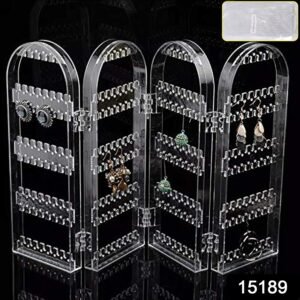 4 Folding Storage Hanger Acrylic Earring Screen Holder Display Stand Clear (1 Set)