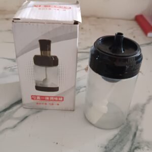 Clear Glass Oil Dispenser Bottle with Integrated Silicone Basting Brush (250ml Approx)
