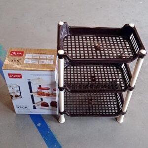 Apex Small Multiuse Plastic Storage Rack Organizer 3-Tier