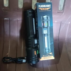 Led Torch High Lumens Fast Charging Flashlight / Torch with Far & Near Zoom (1 Pc)