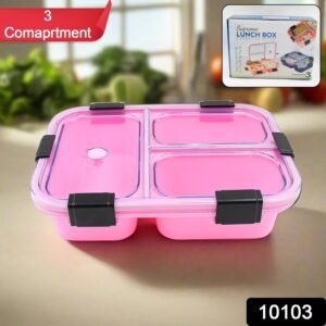 Plastic 3 Compartment Insulated Lunch Box, Lunch Box (1 Pc)