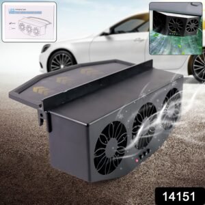 Triple Fan Solar Powered Car Exhaust Ventilation System with USB Charging