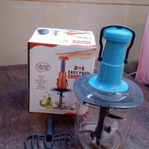 6 Blades Manual Hand-Press Vegetable Chopper (1100 ML / Mix Color)