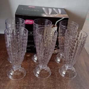 Supermom Transparent Plastic Milkshake Glass Set (400ML / 6 Pc)