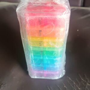 Weekly 7 Day Rainbow Color Pill Organizer Box