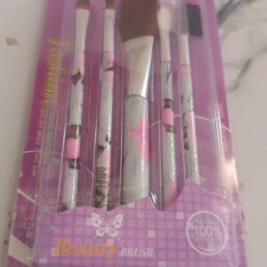 Floral Makeup Brush Set for Eyes, Lips, and Face (5 Pc)