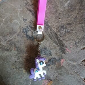 Cute Cartoon Unicorn Keychain with Silicone Strap (1 Pc / Mix design)