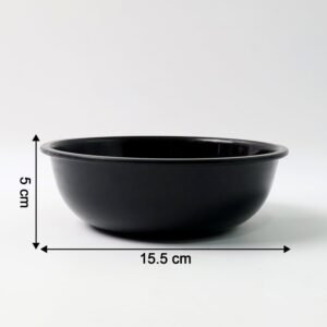 Plastic 6 Inch Black Round Deep Serving Bowl (1 Pc)