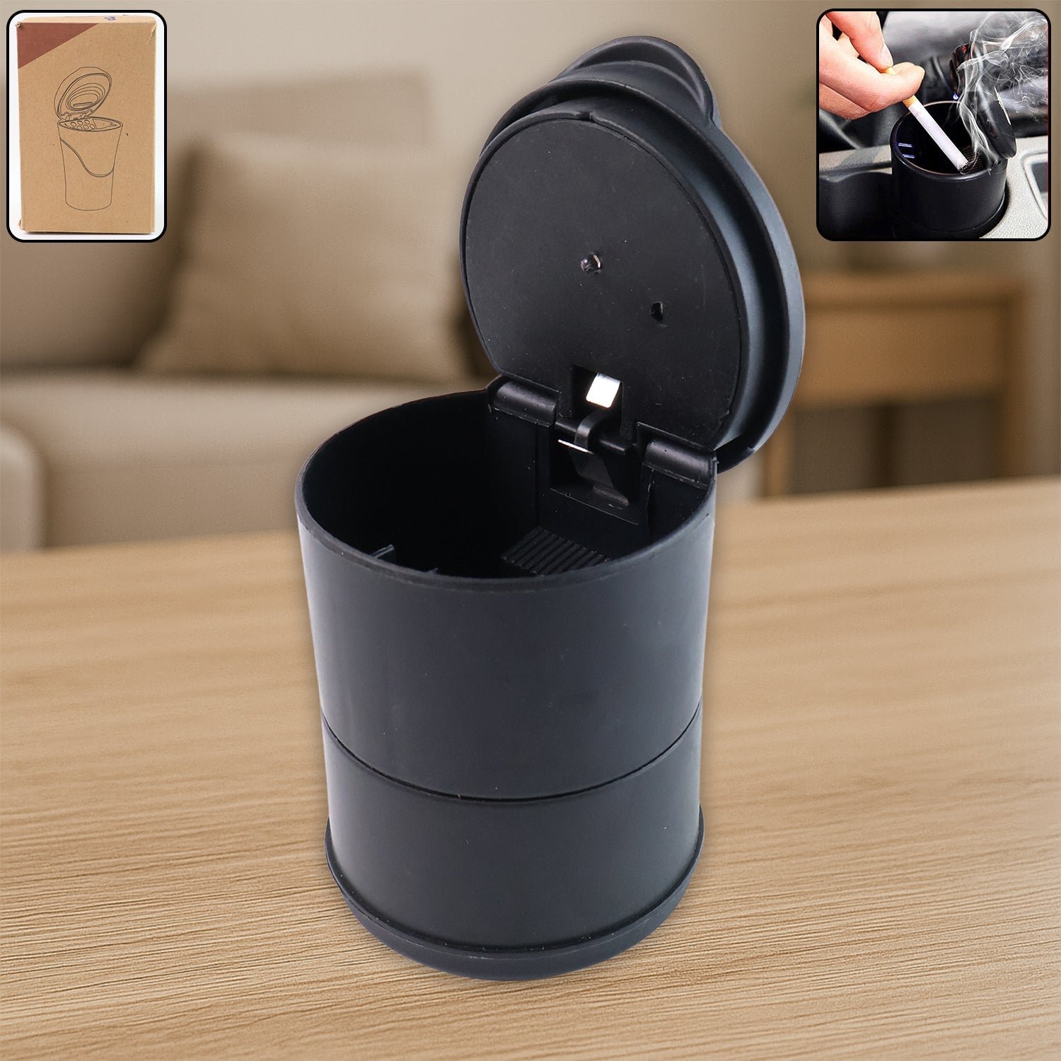 Premium Quality LED Illuminated Car Ashtray with Lid and Detachable Holder (1 Pc) - Image 4