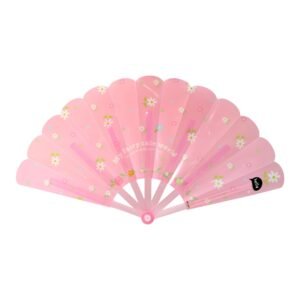 Foldable Hand Fan with Floral Print - (1 Pc)