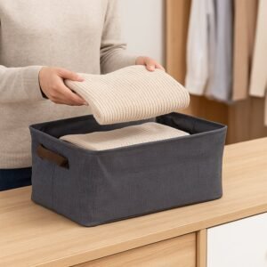 Foldable Cloth Storage Organizer Bag With Handles (Approx 46x27Cm1Pc)