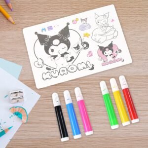 Coloring Book for Kids 6 Sheets with 6 Colorful Markers  (1 Set)