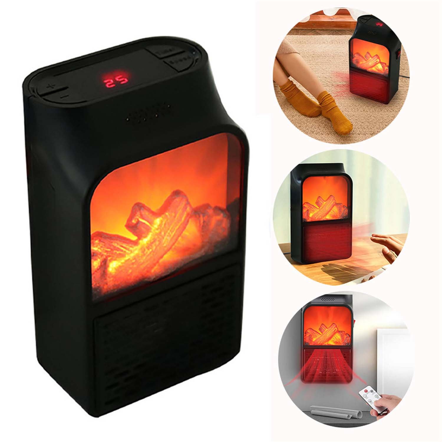 Portable Electric Fireplace lamp LED Flame Heater (1000w / 1 Pc) - Image 6