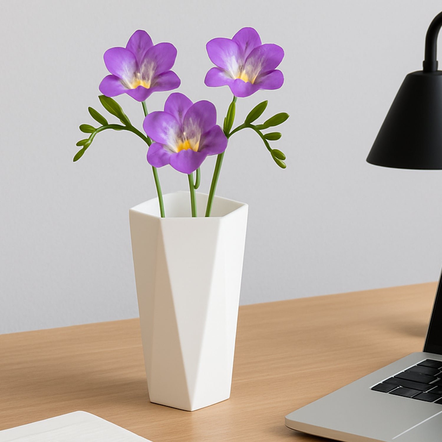 Modern Geometric Hexagon Plastic Flower Vase (1 Pc) - Image 7