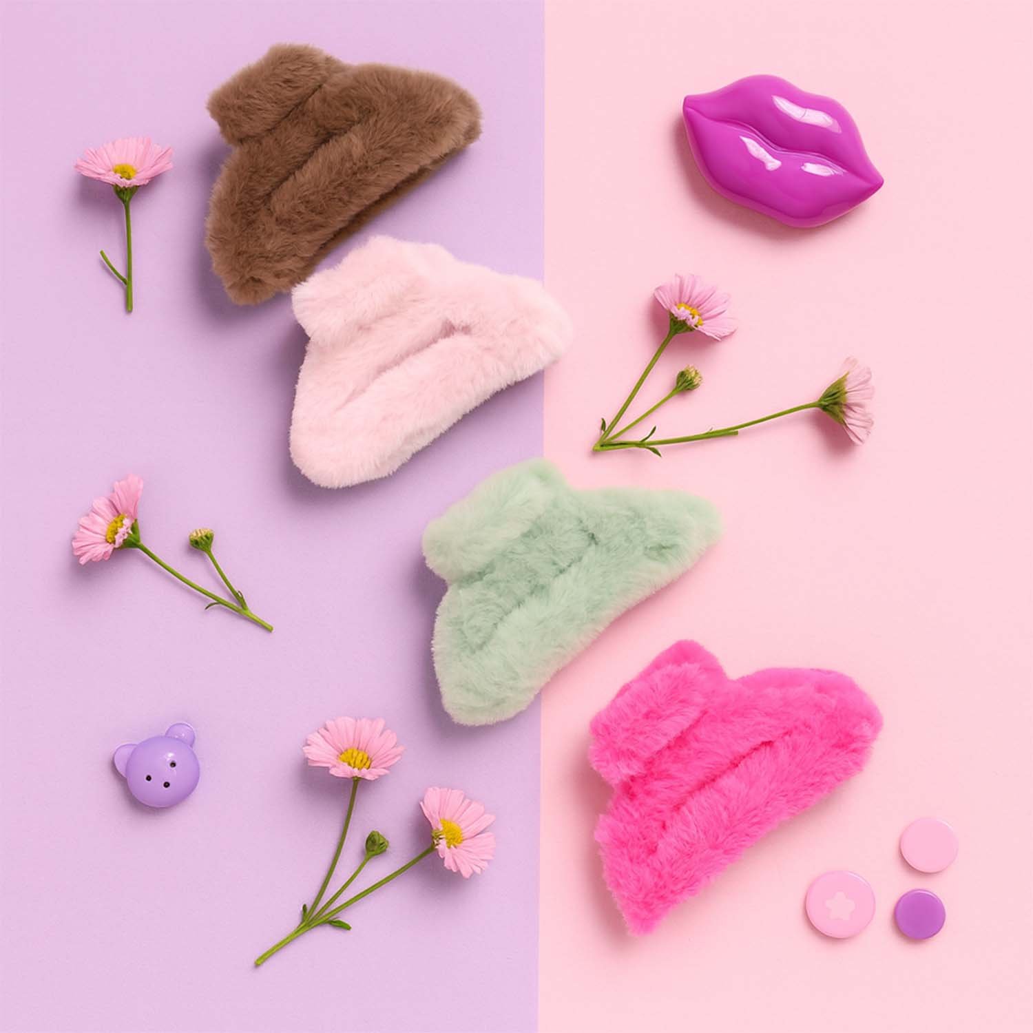 Big-Size Soft Faux Fur Hair Claw Clips (1 Pc) - Image 7