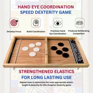 Wooden Board Game Set – Ludo, Snakes & Ladders, and Desktop Football (3-in-1)