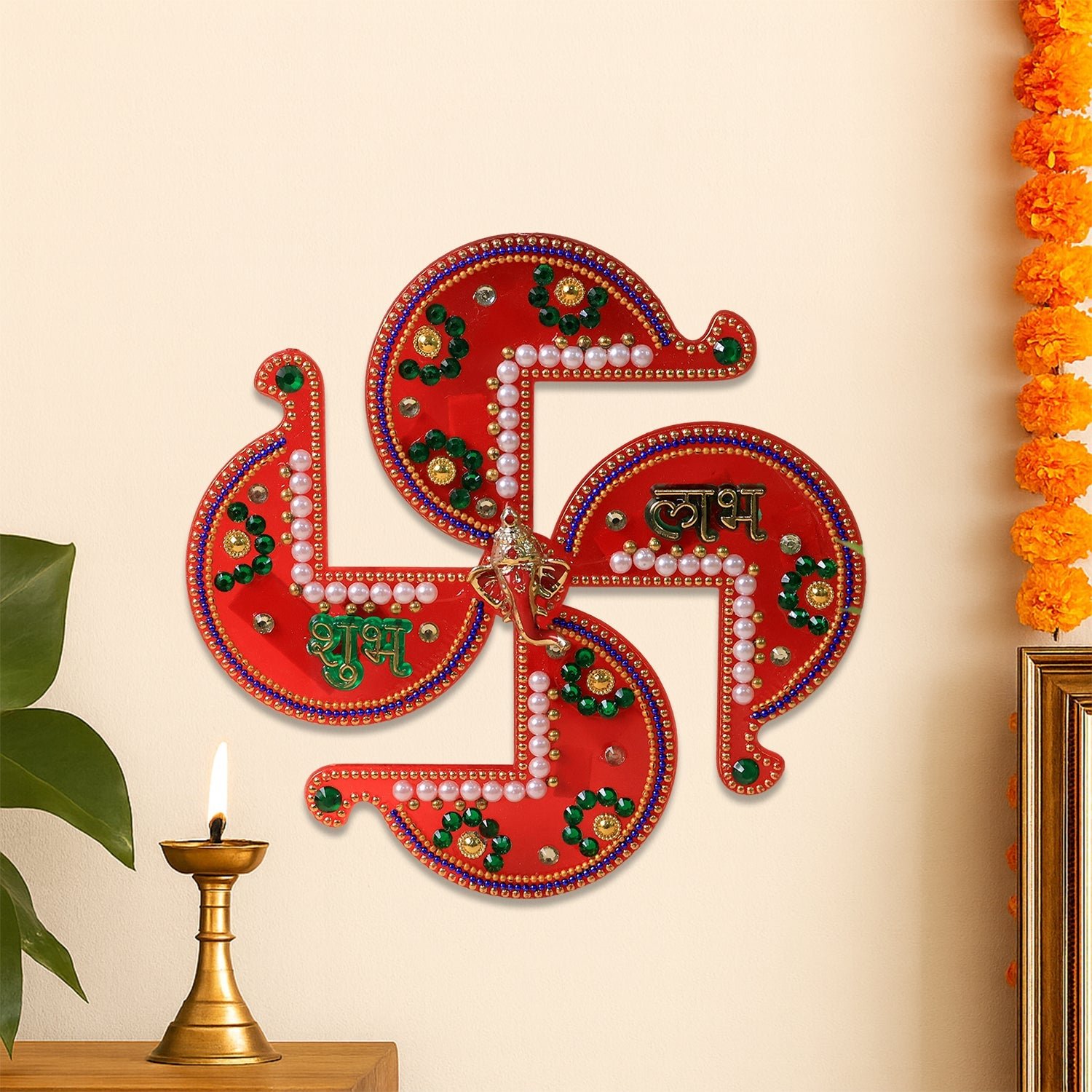 Acrylic Swastik Shubh Labh Wall Hanging (1 Pc) - Image 3