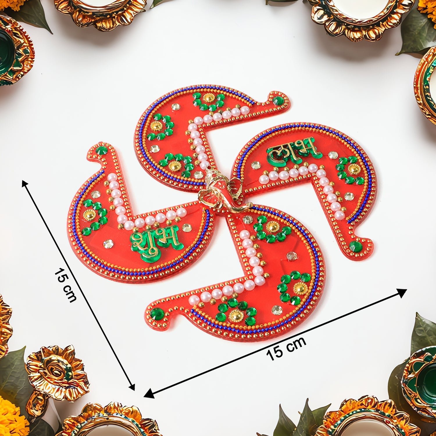 Acrylic Swastik Shubh Labh Wall Hanging (1 Pc) - Image 4