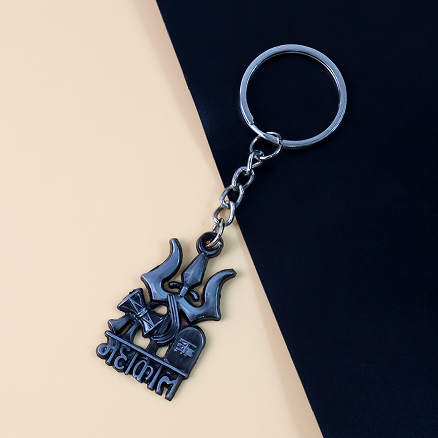 Mahakal Trishul Metal Keychain Set (2 Pc Mix Design) - Image 4