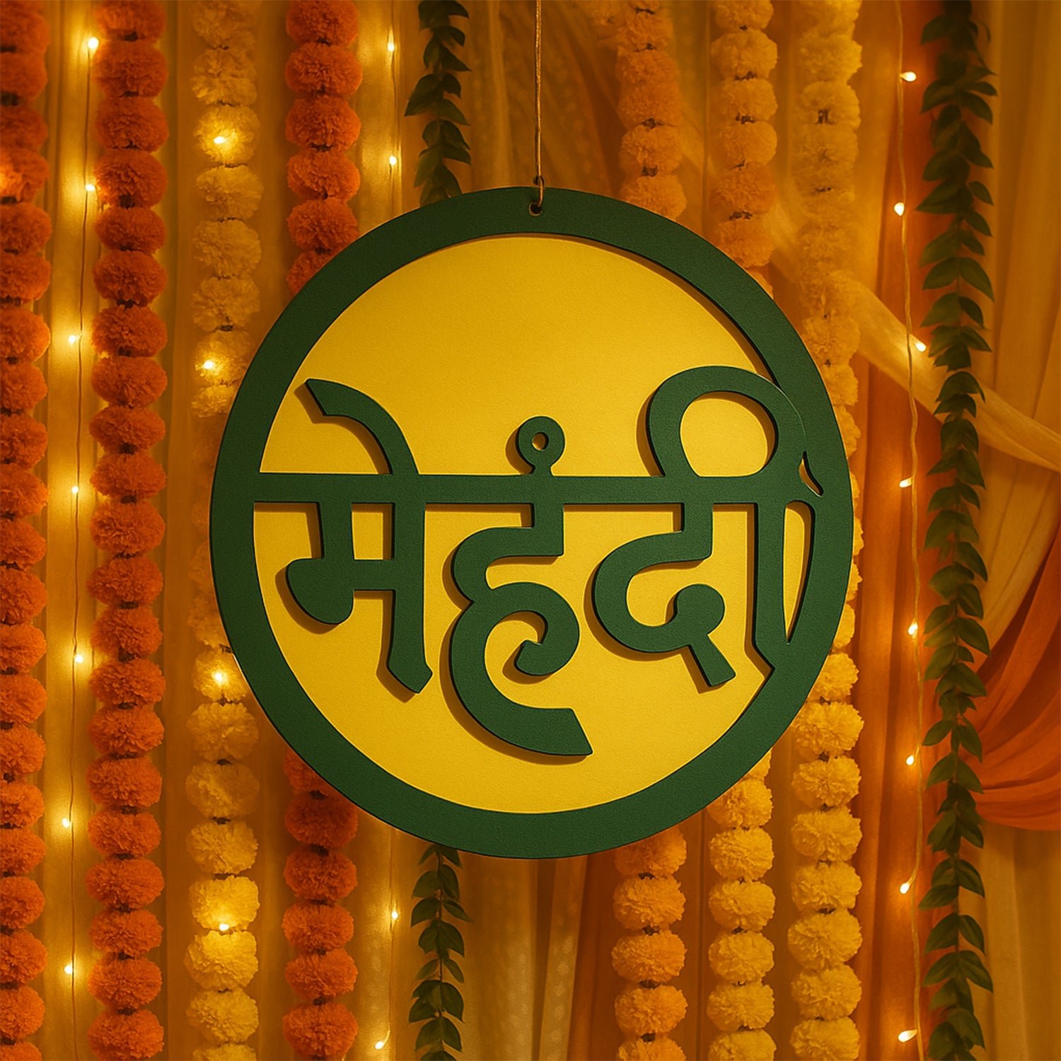 Mehndi Ceremony Wall Hanging / Backdrop Sign Name Plate (1 Pc) - Image 6