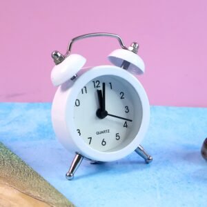 Small Twin-Bell Analog Alarm Clock - (1 Pc)