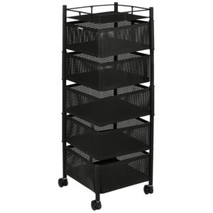 5 Layer Multipurpose Kitchen Storage Trolley with Wheels