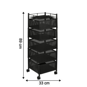 5 Layer Multipurpose Kitchen Storage Trolley with Wheels