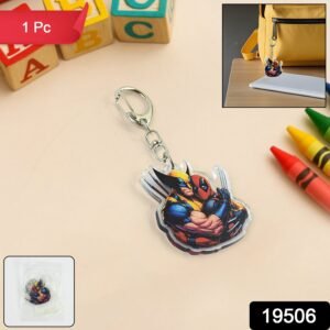 Cartoon Character Acrylic Keychain with Metal Clip
